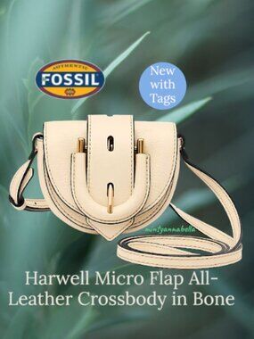 FOSSIL🆕️Harwell Micro Flap Crossbody in Bone